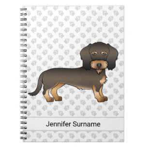Vild Boar Wire Hated Dachshund Tecknad hund & Text Anteckningsbok