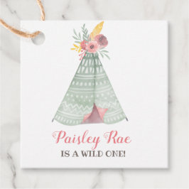 Vild Boho Barns födelsedag party Gåvor Etiketter