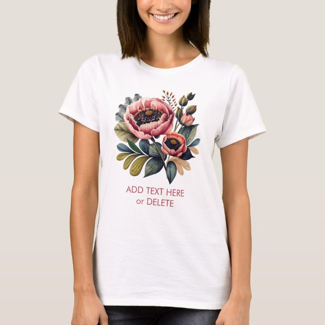 Vild Boho Free-Spirited Blommigt Stil T Shirt (Framsida)