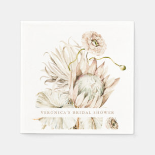 Vild Boho Protea Pampas Grass Blommigt Möhippa Pappersservett