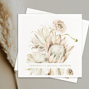 Vild Boho Protea Pampas Grass Blommigt Möhippa Pappersservett