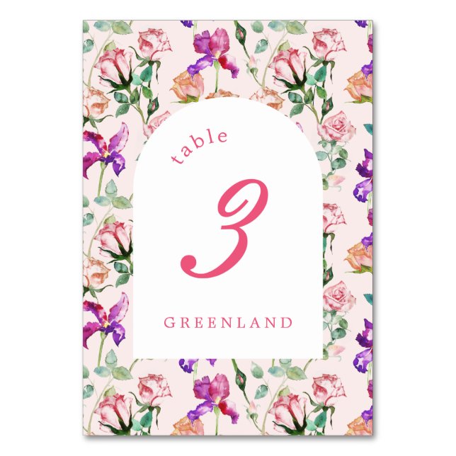 Vild Botaniskt maximalism Bröllop Bordsnummer (Framsidan)