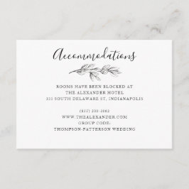 Vild Bouquet Bröllop Hotel Information Card | B&W Tilläggskort