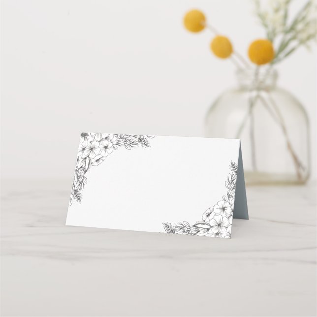 Vild Bouquet-platskort | Himmel Placeringskort (Framsida)