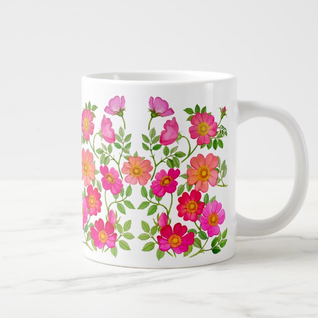 Vild Briar Ro Blommigt Jumbo Mugg (Höger)