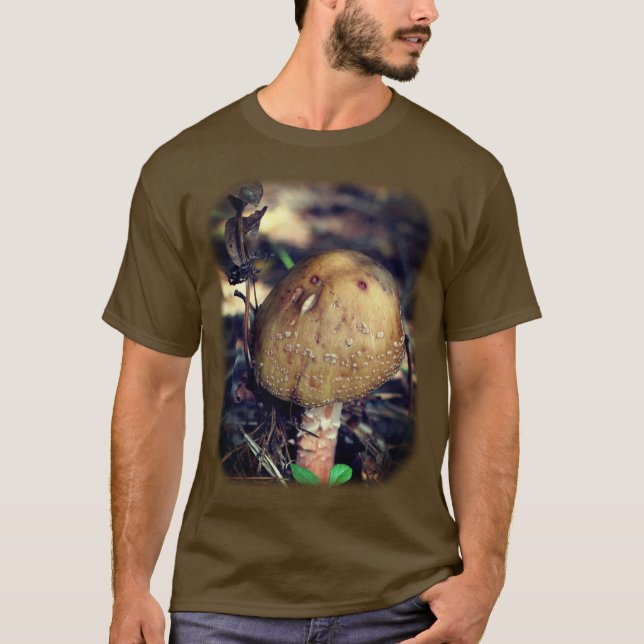 Vild Brown Mushroom Natature T Shirt (Framsida)
