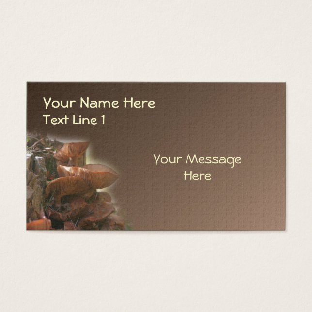 Vild Brown Mushroom Stack Nature Visitkort (Framsidan)