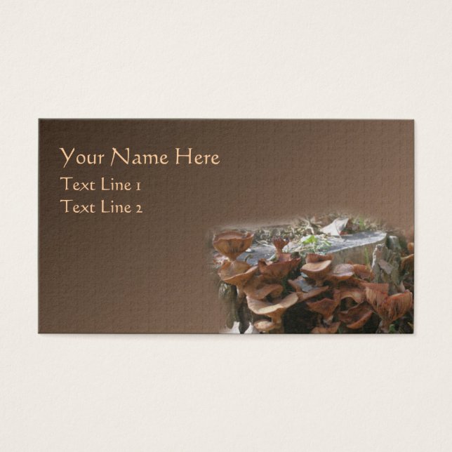 Vild Brown Mushroom Village Nature Visitkort (Framsidan)
