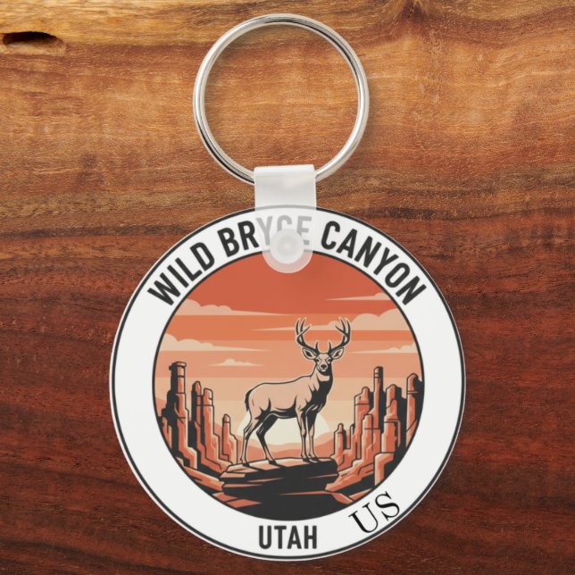 . Vild Bryce Canyon Utah Souvenir Nyckelring (Framsida)