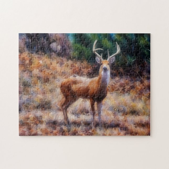Vild Buck Hjort Animal Nature Art Puzzle Pussel (Horisontell)