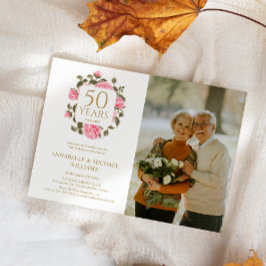 VILD BUKETT MED ROSOR 50:e GOLDEN ANNIVERSARY PHOT Inbjudningar