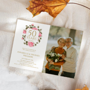 VILD BUKETT MED ROSOR 50:e GOLDEN ANNIVERSARY PHOT Inbjudningar
