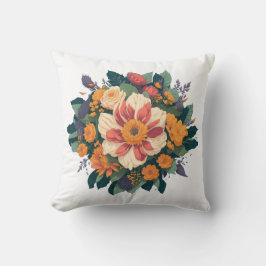 Vild Bukett med rosor, blommigt Kudde