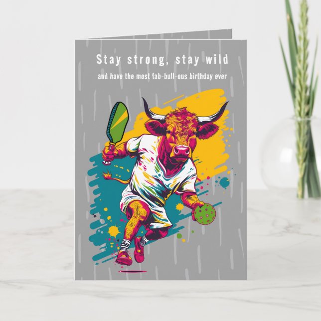 Vild Bull Pickleball Helgkort (Framsida)