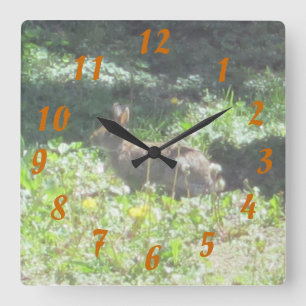 Vild Bunny Clock Fyrkantig Klocka