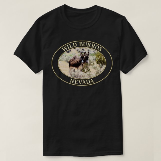 Vild Burros Donkey från Nevada T Shirt (Design framsida)