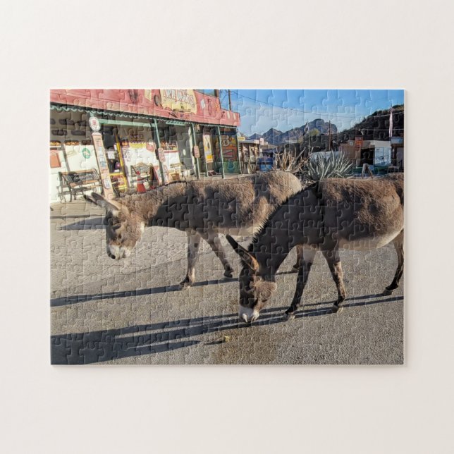 Vild Burros i Oatman, Arizona Pussel (Horisontell)