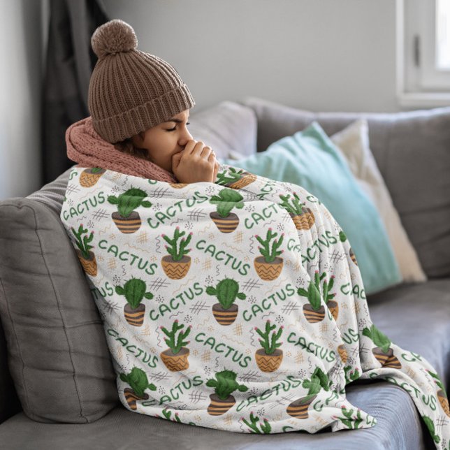 Vild Cactus Mönster Fleecefilt (Skapare uppladdad)
