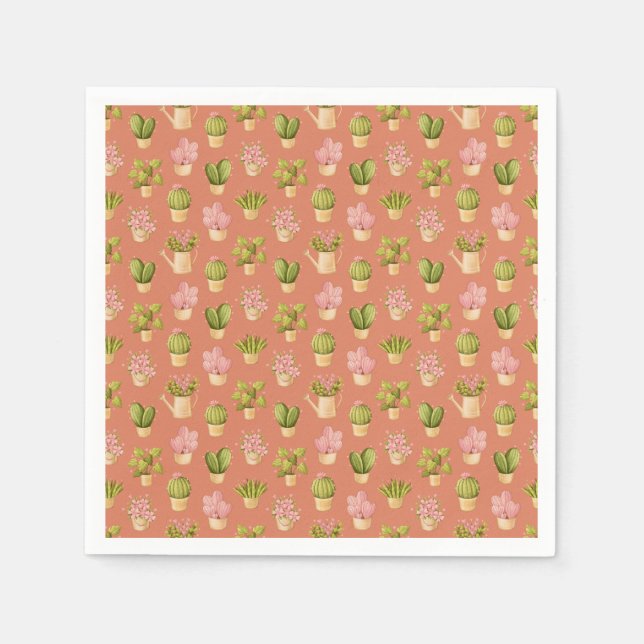Vild Cactus Mönster Pappersservett (Framsidan)