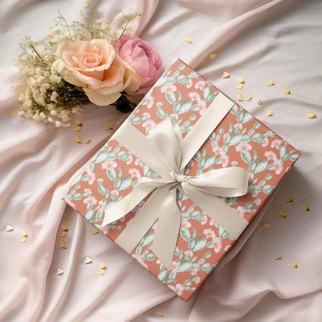 Vild Cactus Mönster Presentpapper (Skapare uppladdad)