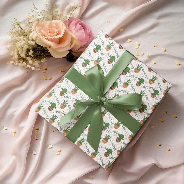 Vild Cactus Mönster Presentpapper (Skapare uppladdad)