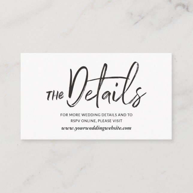 Vild Calligraphy Bröllop webbplats-kuvert Tilläggskort (Framsida)