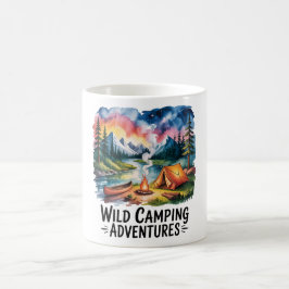 Vild Camping Äventyr Watercolor Design Kaffemugg