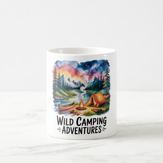 Vild Camping Äventyr Watercolor Design Kaffemugg (Center)