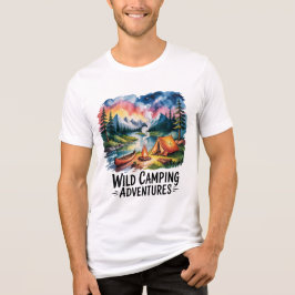 Vild Camping Äventyr Watercolor Design T Shirt