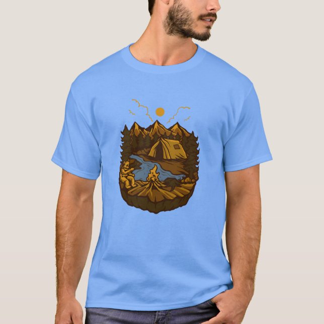 VILD CAMPING flicka T Shirt (Framsida)