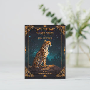 Vild Cheetah Bröllopsinbjudan Vykort
