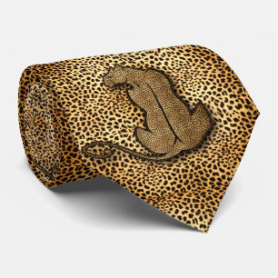 Vild Cheetah Ilustration on Animal Print Golden Slips