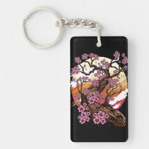 Vild Cherry Blommar Nyckelring