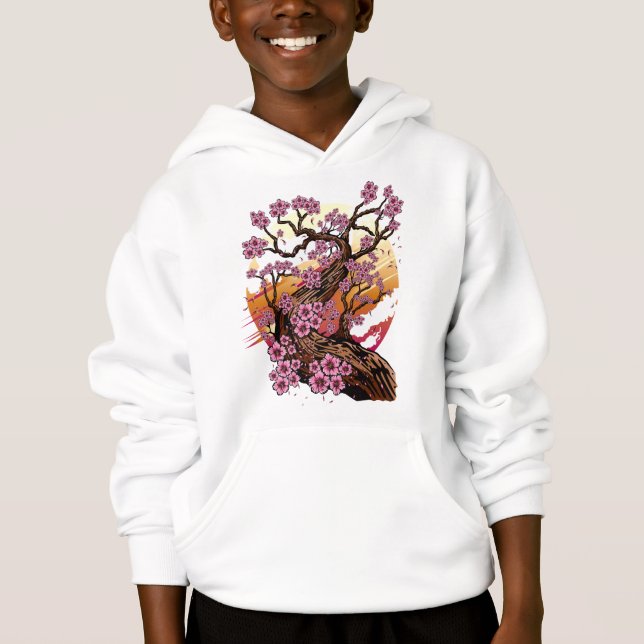 Vild Cherry Blommar T Shirt (Framsida)
