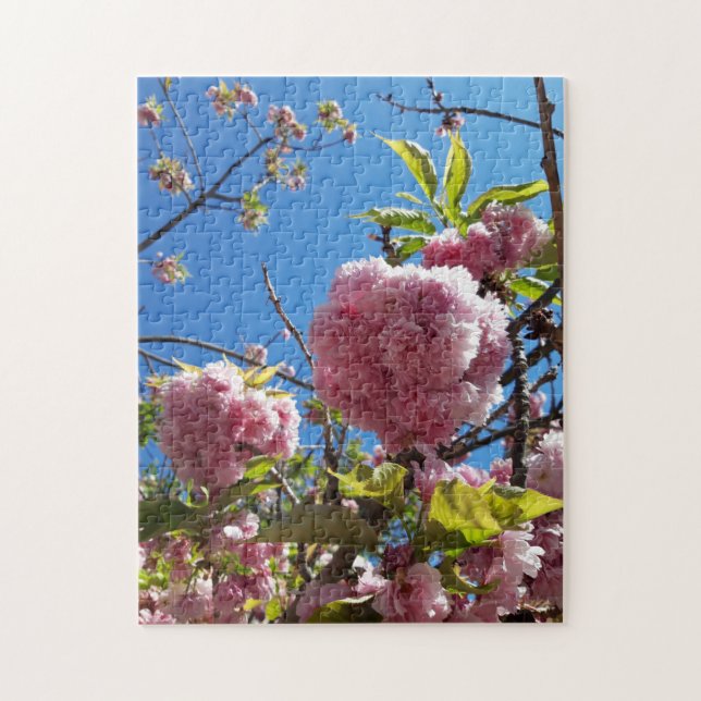 Vild Cherry rosa Blommar Träd Pussel (Vertikal)