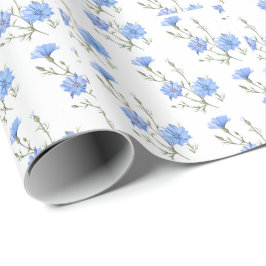 Vild Cikoriablommor Botaniskt vattenfärgsutkast Presentpapper