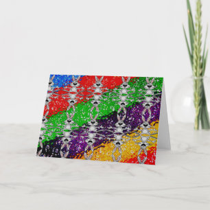 Vild Colorful Rabbit Mönster Helgkort