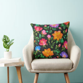 Vild Colorful Ro Mönster Kudde