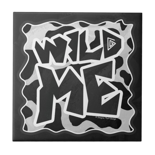 Vild Cow Black and White Kakelplatta (Framsidan)