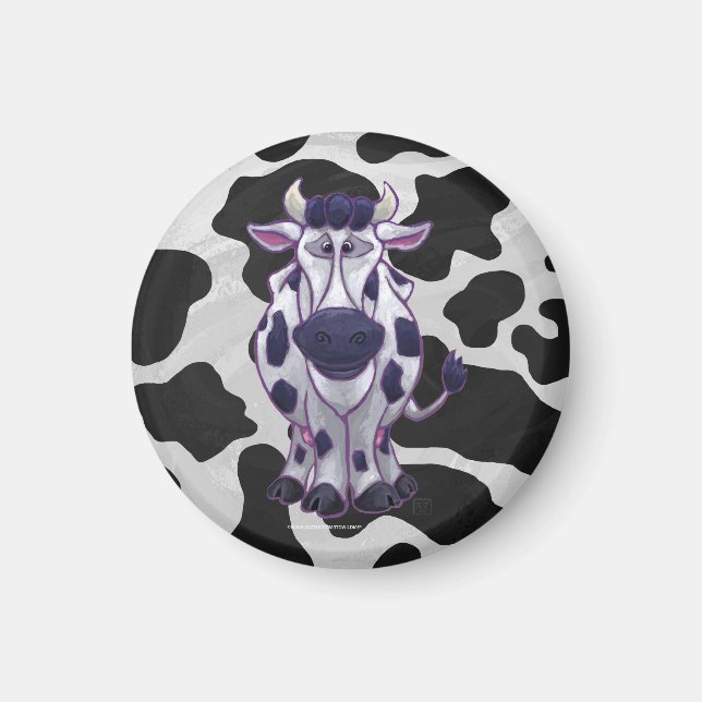 Vild Cow Black and White Magnet (Framsidan)