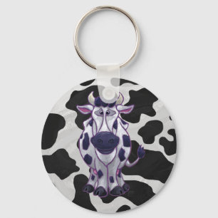 Vild Cow Black and White Nyckelring