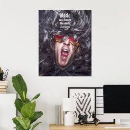 Vild Crazy Man Musician Vild Hair Poster