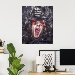 Vild Crazy Man Musician Vild Hair Poster