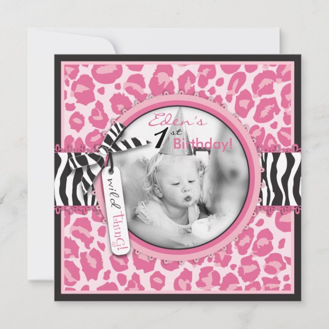 Vild Cupaka CP-inbjudan kvadrat 2 Inbjudningar (Framsida)