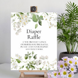 Vild daisy blommar upp Baby Diaper Raffle Sign Poster