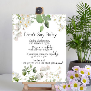 Vild daisy blommor tema Shhh Säg inte Baby Game Poster