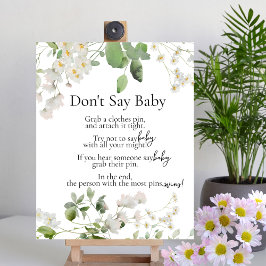 Vild daisy blommor tema Shhh Säg inte Baby Game Poster