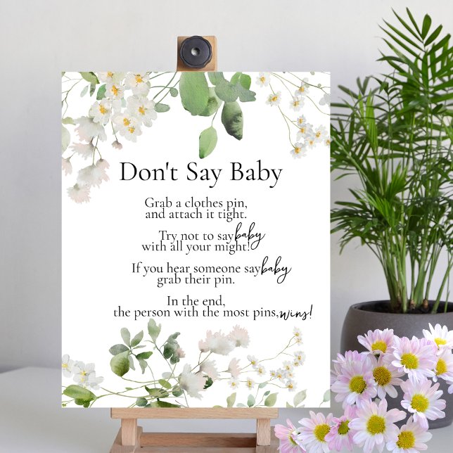 Vild daisy blommor tema Shhh Säg inte Baby Game Poster (Skapare uppladdad)