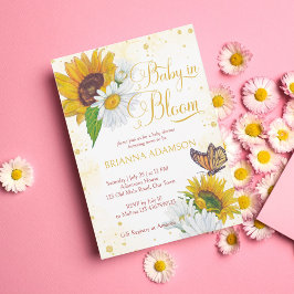 Vild daisy solblommor baby i bloombabydusch inbjudningar