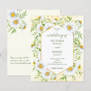 Vild daisy vår blommor budgetbröllopsinbjudan